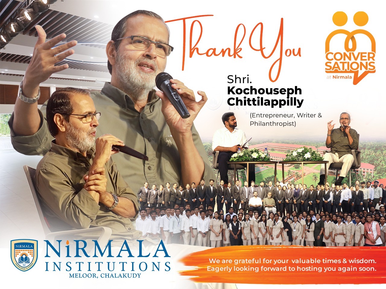 Conversations at Nirmala - Shri. Kochouseph Chittilappilly